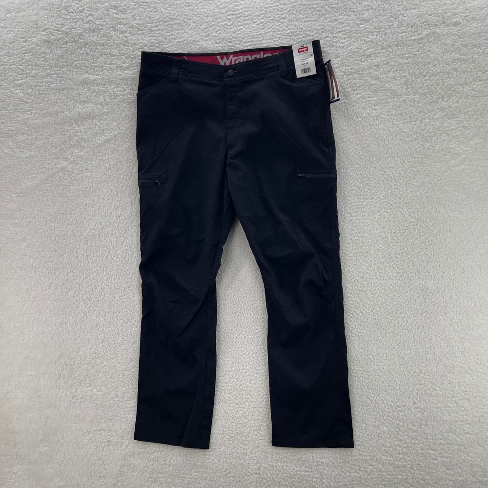 Wrangler Pants Men 38x30 Black ATG Utility Stretch Cargo Workwear Outdoor Hiking